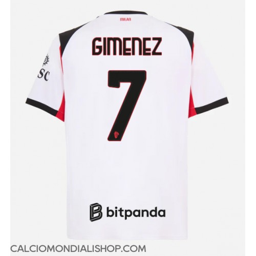 Maglie da calcio AC Milan Santiago Gimenez #7 Seconda Maglia 2025-26 Manica Corta